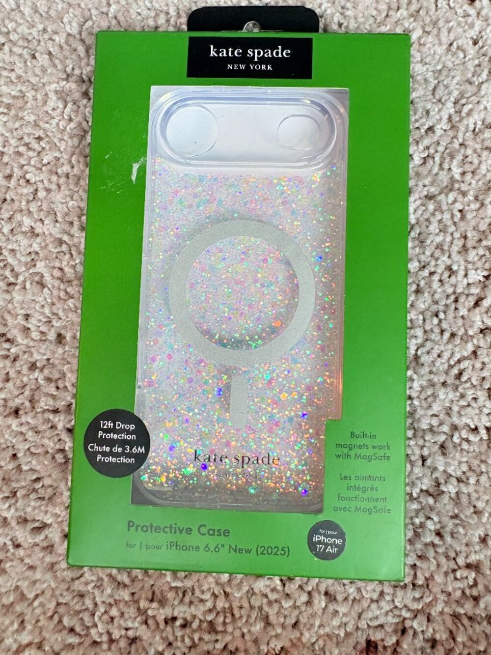Kate Spade Clear Glitter iPhone 17 Air Case MagSafe New With Tags